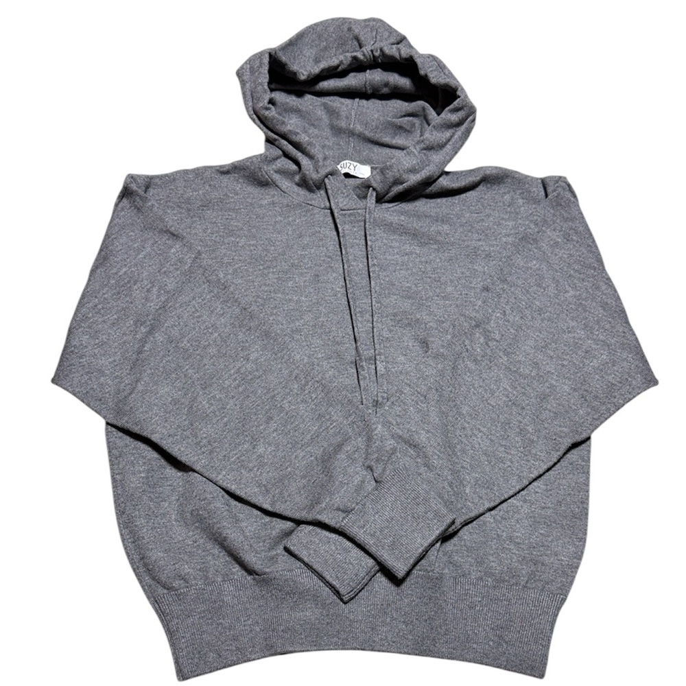 Gray Hoodie Knit Sweatshirt